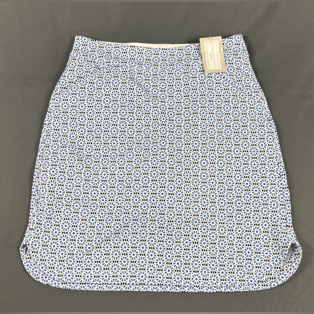 Peter Millar Womens Golf Skort Mosaic Print XS White Blue Polyester